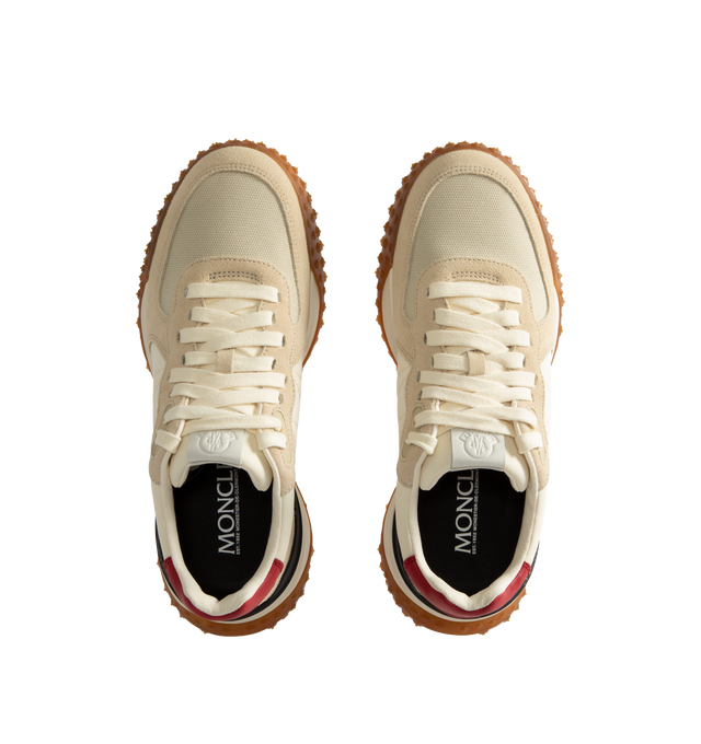 Image 5 of 5 - NEUTRAL - Moncler Men's CityTrek Sneakers are crafted in a refined mix of nylon, suede, and leather and feature a relaxed low-top silhouette designed for everyday wear. Built with a lace-up closure, TPU spoiler, lightweight EVA midsole, and breathable OrthoLite insole for cushioning, these designer sneakers are finished with a durable Vibram rubber tread for enhanced traction. Upper: 100% Polyester and Cow Leather. Lining: 100% Polyamide/Nylon. Sole: 100% Elastodiene. Sole Height: 4.2 cm. Mad 