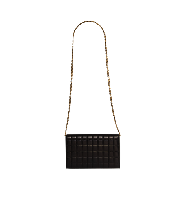 Image 2 of 3 - BLACK - SAINT LAURENT Chain Wallet in quilted leather featuring the cassandre carre-quilted overstitching and a removable shoulder strap. 9 X 5.5 X 1.1 inches. Strap drop: 47cm. 100% lambskin. Made in Italy. 