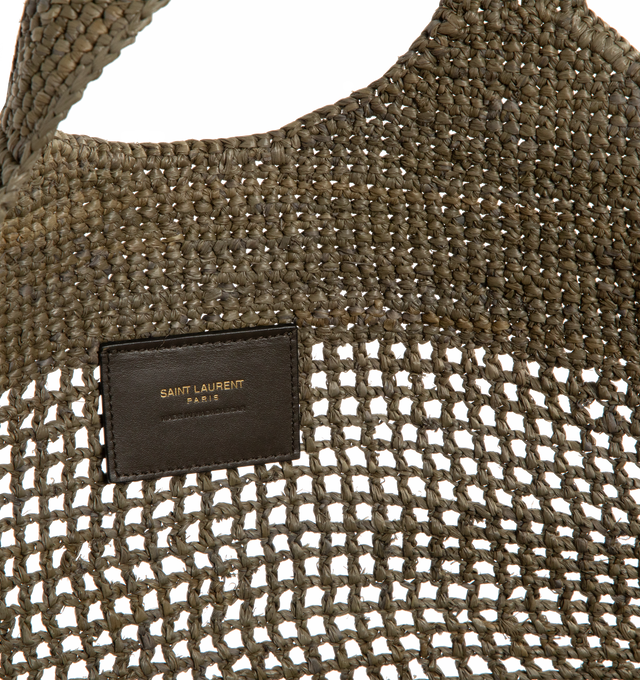 Image 3 of 3 - BROWN - Saint Laurent Womens Icare Medium Bag is crafted from crocheted raffia. Features a spacious silhouette, top handles, bronze-tone hardware, and multiple carry options. Main Material: Raffia; Hardware: Brass. Made in Madagascar. 