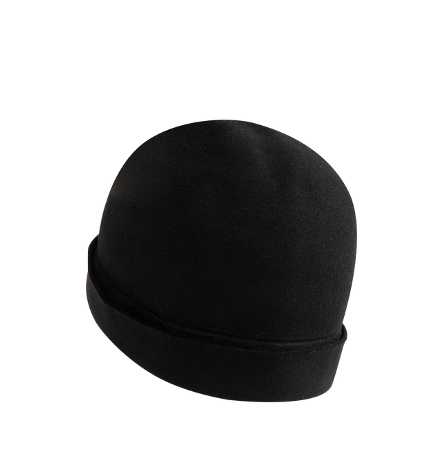 Image 2 of 2 - BLACK - Balenciaga Men's felt beanie hat is crafted in a wool blend felt material. Made in Italy. 