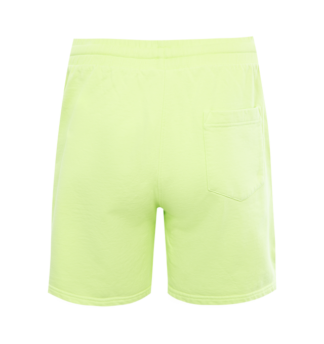 Image 2 of 3 - YELLOW - CASABLANCA Afro Cubism Tennis Club Sweat Shorts featuring elastic drawstring waist, front slant pockets, back pocket and logo print on leg. 100% organic cotton. 