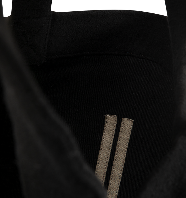 Image 3 of 3 - BLACK - DRKSHDW Shopper Tote featuring brushed cotton canvas tote, fixed shoulder straps, text printed at face, open top and unlined. H19" x W15". 100% cotton. Made in Italy. 