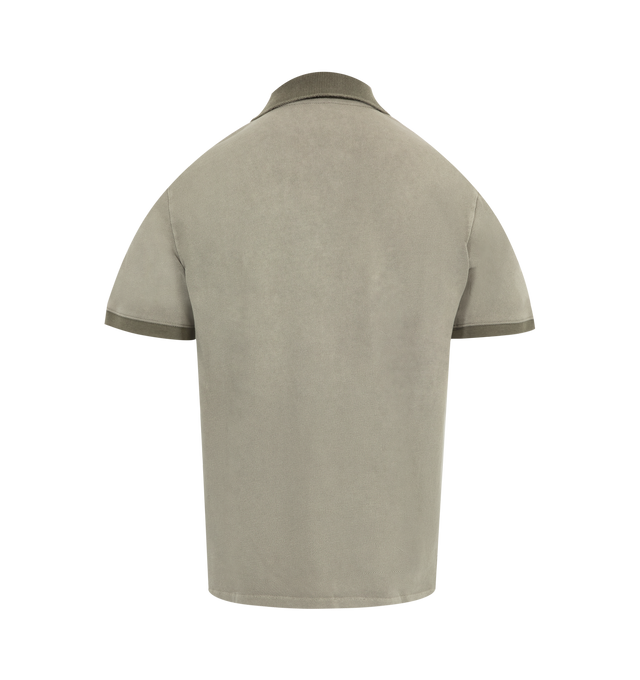 Image 2 of 2 - GREEN - LOEWE Polo in lightweight cotton piqu featuring a fade out wash treatment, regular fit, regular length, contrast collar, placket and cuffs, polo collar, split sides and anagram embroidery placed on the chest. Cotton. Made in Portugal. 