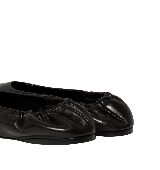 Image 3 of 4 - BLACK - SAINT LAURENT Mami Ballet Flat featuring flat heel, round toe, elastic backstay and leather outsole. 