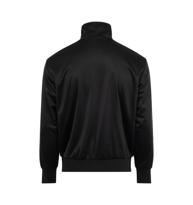 Image 2 of 2 - BLACK - Pleasures Screen Track Jacket has a stand collar, front button closure, front welt pockets, and a color-blocked design. 100% polyester.  