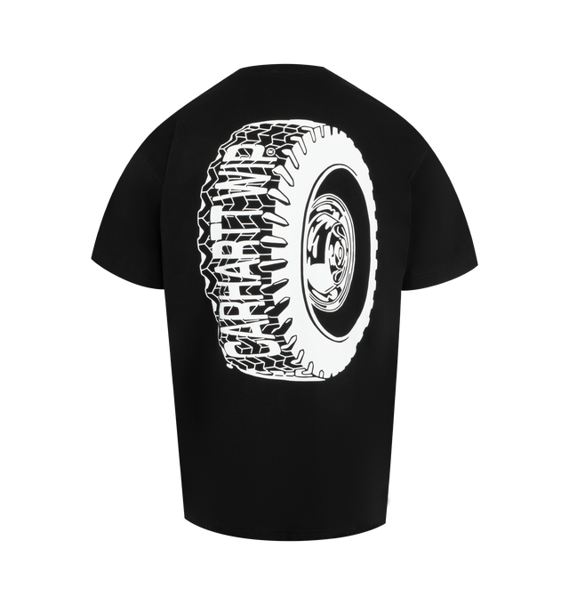 Image 2 of 2 - BLACK - CARHARTT WIP Tire Shack T-Shirt boxy loose fit, short sleeves, crew neck and graphic prints. 100% cotton. 