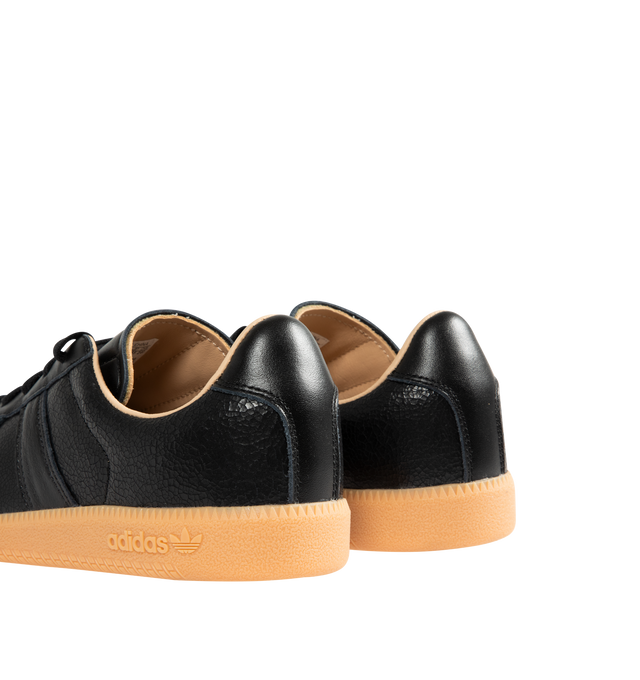 Image 3 of 5 - BLACK - ADIDAS BW Army Sneaker featuring cracked leather with T-toe cap, smooth leather lining, low-profile cupsole, regular fit, lace closure, leather upper and rubber outsole. 