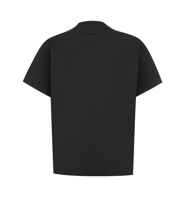 Image 2 of 2 - BLACK - The Men's Fear of God Essentials Tee is made from a lightweight soft knit cotton jersey. The rib-knit crewneck tee featuring a slim fit.  