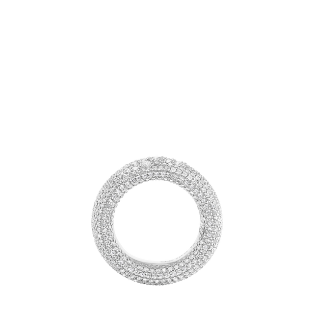 Image 3 of 3 - SILVER - UNIFORM OBJECT Pave Gauge Statement Ring featuring pav set white diamonds on Platinum band. 4.59 total diamond carat weight. Made in USA. Hirshleifers offers a range of initial pieces from this collection in-store. For personal consultation and detailed information about jewelry, please contact our dedicated stylist team at personalshopping@hirshleifers.com. This item may be restricted for online purchase to international clients. For assistance purchasing this item please contact ou 
