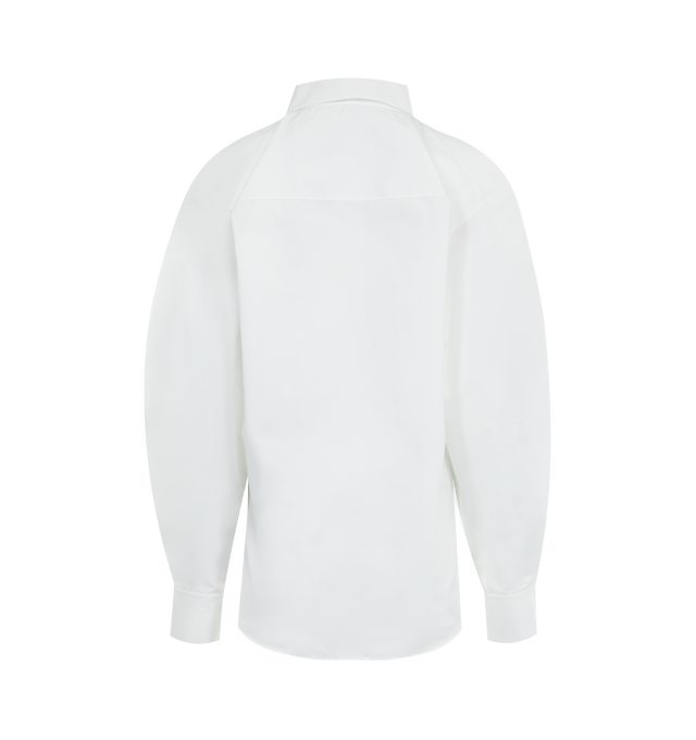 Image 2 of 2 - WHITE - ALAIA Balloon Sleeve Shirt featuring loose fit, shirt collar, voluminous round sleeves, button fastening, tightened wrists and crafted in cotton poplin. 100% cotton. Made in Italy. 