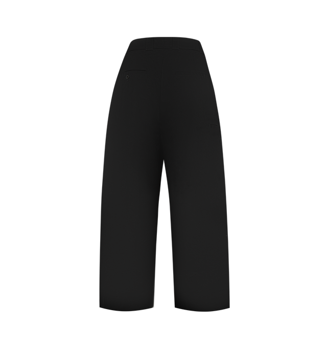 Image 2 of 3 - BLACK - WILLY CHAVARRIA Cholo Chino Trousers featuring cotton-blend twill, wide-leg, high-rise, belt loops, four-pocket styling, zip fly, creased legs and welt pocket and embroidered logo at back leg. 65% polyester, 35% cotton. Lining: 100% cotton. Made in Italy. 