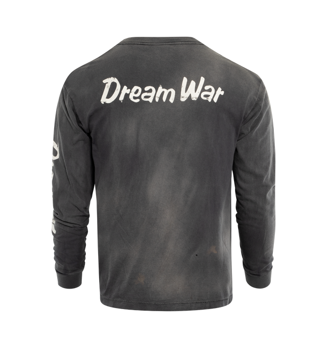 Image 2 of 2 - BLACK - SAINT MICHAEL Dream War Tee featuring long sleeves, crew neck, distressed look and graphic print. 100% cotton.  