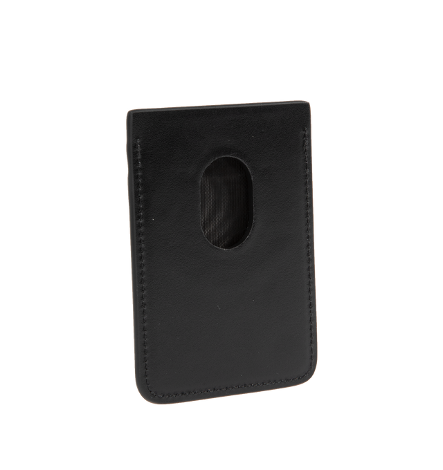 BLACK - BALENCIAGA Cash Magnet Card Holder featuring 2 card slots, layered sports artwork printed at front and card holder to attach to the back of the phone. L2.6 x H3.7 x W0.2 inch. 100% calfskin. Made in Italy.