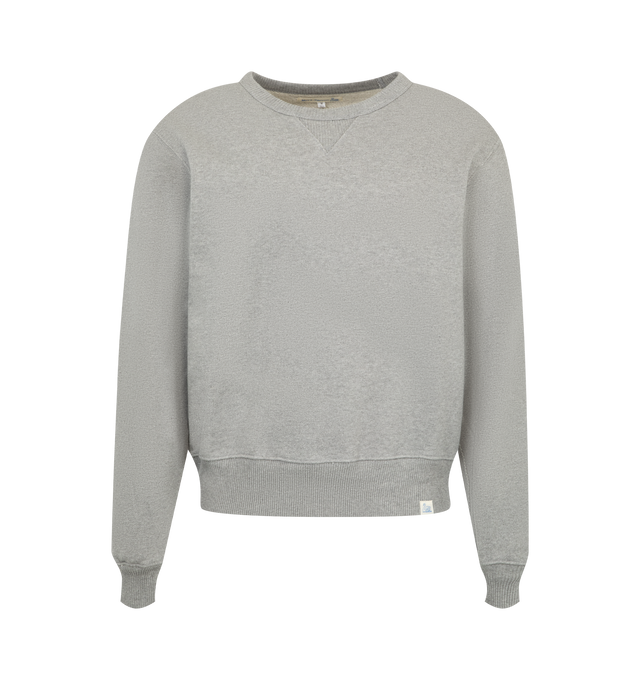 Image 1 of 2 - GREY - Merz b. Schwanen Men's Authentic Fleece Classic Fit Sweatshirt is crafted from 100% organic cotton and features the brands Authentic Fleece, a heavyweight loopback fabric with a garment-dyed finish and distinctive vintage-inspired character. Main Material: 100% Organic Cotton.  