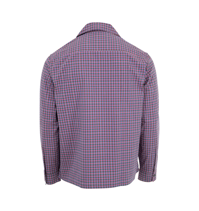 Image 2 of 2 - PURPLE - OUR LEGACY Heusen Shirt featuring boxy-fit, check pattern throughout, open spread collar, button closure, patch pocket, pleated single-button barrel cuffs and mother-of-pearl hardware. 100% cotton. Lining: 51% viscose, 49% cotton. Made in Portugal. 