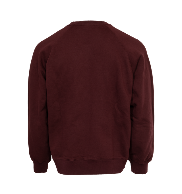 RED - CARHARTT WIP Bubbles Sweatshirt featuring rib knit crewneck, hem, and cuffs, logo bonded at chest and dropped shoulders. 100% cotton. 