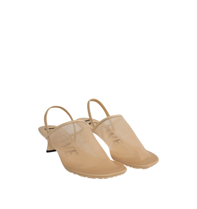 Image 2 of 4 - NEUTRAL - LOEWE Petal Mesh Sling Back featuring elasticated strap, mesh upper and square toe. 45MM. Leather insole, rubber sole. 