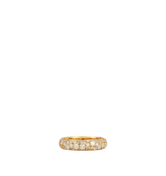 Image 1 of 2 - GOLD - Renna Women's Tidepool Ring is crafted in 18K yellow gold and features varying sizes of brilliant diamonds arranged in a cobblestone-inspired design that reflects the natural beauty of smooth stones found in a tidepool. This designer fine jewelry ring combines exceptional craftsmanship with timeless elegance, creating a striking statement piece for everyday wear or special occasions. Main Material: 18K Yellow Gold. Gemstones: Approximately 2.60 Carats Diamonds (based on size 7; diamond 
