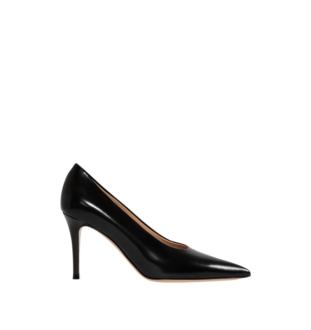 Image 1 of 4 - BLACK - GIANVITO ROSSI Tokio Pumps featuring pointed toe, slip on, elongated toes and a thin heel. Leather.  
