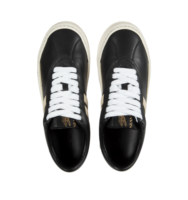 Image 5 of 5 - BLACK - LANVIN LAB X FUTURE Cash Sneakers featuring high sole, almond toe, lace-up closure and label with the Lanvin logo placed on the tongue. 100% calf - bos taurus. Sole: 100% rubber. Made in Italy. 