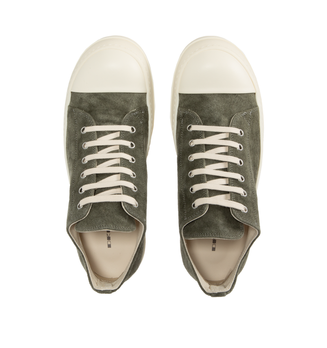 Image 5 of 5 - GREEN - Rick Owens DRKSHDW Low Sneakers in sage green with lace-up closure, rubber sole and toe cap. Fabric upper, rubber sole. Made in Italy. 