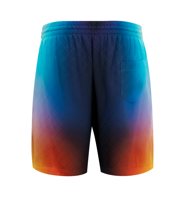 Image 2 of 3 - MULTI - CASABLANCA Drawstring Shorts featuring elastic waist, two side pockets and one back patch pocket. 100% polyester. 