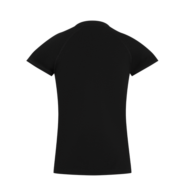 Image 2 of 2 - BLACK - LOEWE Small Fit T-shirt featuring lightweight stretch cotton and viscose, small fit, regular length, crew neck, raglan sleeves and anagram embroidery placed at the front. Cotton/viscose. Made in Portugal. 