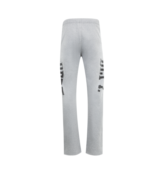 Image 2 of 3 - GREY - GALLERY DEPT Team Sweatpants featuring large logo print on sides, elasticized waist and cuffs, side slip pockets, relaxed legs, pull-on style. 100% cotton. Made in USA. 