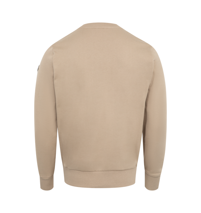 Image 2 of 3 - NEUTRAL - Moncler Blurred Logo Sweatshirt has a crew neck, ribbed cuffs and trim, and a hazy graphic image of the brand's signature cockerel. 100% cotton.  