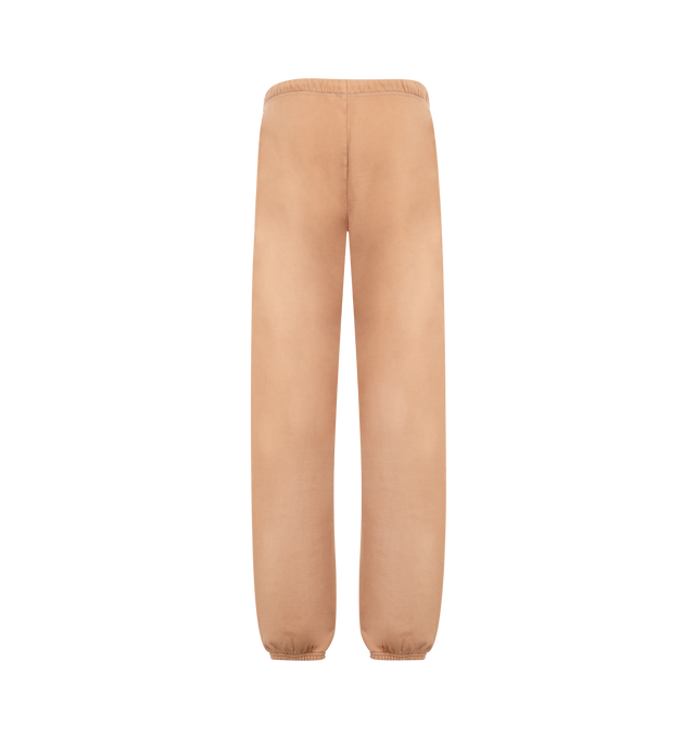 Image 2 of 3 - ORANGE - Fear of God Essentials Mens Classic Sweatshorts are crafted from heavyweight 390 GSM cotton fleece. Feature a classic relaxed fit, elasticized waistband with bungee drawcord, side-seam pockets, pigment-dyed finish, puff-printed F26 graphic, and an Essentials signature label. Main Material: 100% Cotton.  