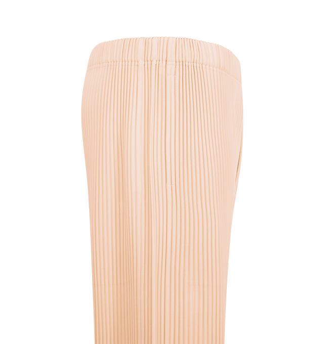 Image 3 of 3 - PINK - ISSEY MIYAKE Shorts featuring pleated jersey material, quick-drying property, pockets on both sides, a drawcord at the waist and a button-fly design. 100% polyester. Made in Japan. 