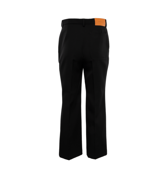 Image 2 of 4 - BLACK - SECOND LAYER Zooty Trouser featuring fully constructed waistband with hook and eye closure, zip fly, front slash pockets and patch back pocket. 84% wool, 16% mohair. Made in Italy. 