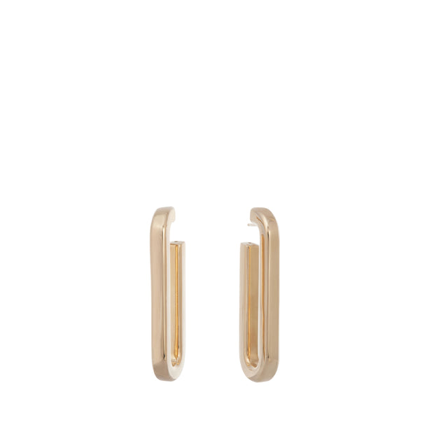Image 2 of 4 - GOLD - SIDNEY GARBER 18k Yellow Gold Wide Paperclip Hoop Earrings. 18k Yellow Gold. 