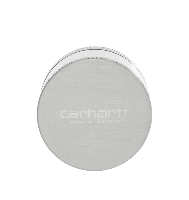 Image 2 of 2 - SILVER - CARHARTT WIP Jazzy Grinder constructed from zinc alloy and made up of four compartments, including a fine screen. The item features an embossed graphic on the surface and a lasered logo on the base. 2 x 1.6 inch. 100% zinc alloy. 