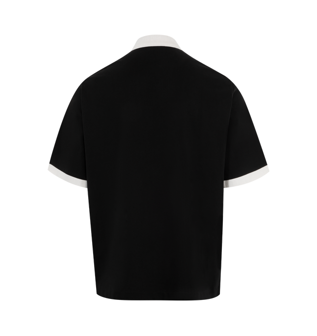 Image 2 of 2 - BLACK - OFF-WHITE College Cotton Polo Shirt featuring contrast ribbed collar, partial button closure, contrast logo embroidery and contrast sleeve trim. 100% cotton. 