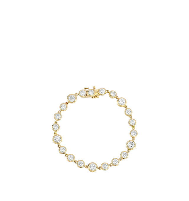 Image 1 of 1 - GOLD - JEMMA WYNNE Blair Diamond Bracelet featuring 18k Gold, multi sized diamonds, Diamonds - 8.2cts. Hirshleifers offers a range of initial pieces from this collection in-store. For personal consultation and detailed information about jewelry, please contact our dedicated stylist team at personalshopping@hirshleifers.com. This item may be restricted for online purchase to international clients. For assistance purchasing this item please contact our dedicated stylist team at personalshopping 