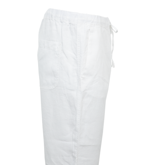 Image 3 of 4 - WHITE - 120% LINO Drawstring Pant featuring elastic drawstring waist, side pockets and back pocket. 100% linen.  