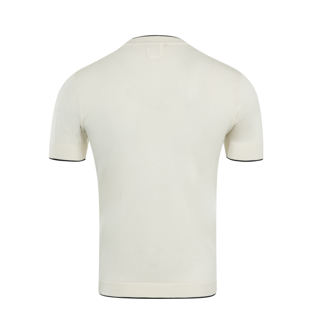 Image 2 of 2 - WHITE - JACQUEMUS Le t-shirt Tricot T-Shirt featuring striped rib knit crewneck, hem, and cuffs and jacquard stripes at front. 100% cotton. Made in Portugal. 