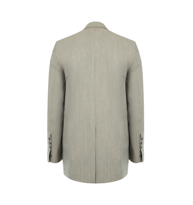 Image 2 of 2 - GREY - RICK OWENS Concordian Blazer featuring v-neck, notched lapels, long sleeves, button fastening, 2 waist welt pockets, interior slip pocket and relaxed fit. 100% wool. Lining: 100% cotton. Made in Italy. 
