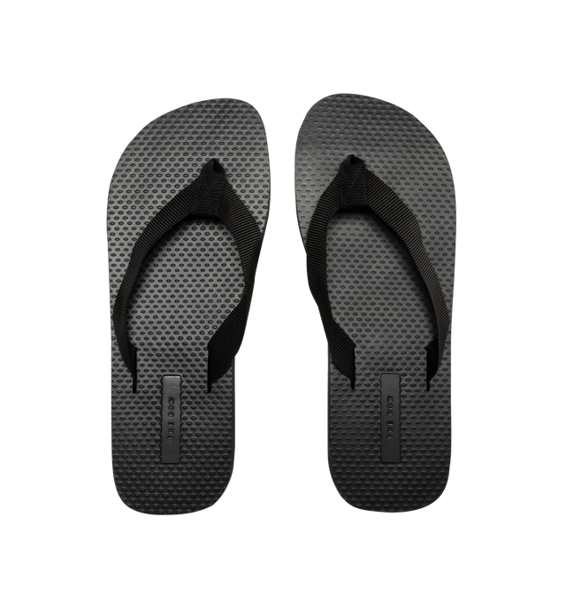 Image 4 of 4 - BLACK - The Row Platform flip-flop sandal in cotton grosgrain with textured footbed and lightweight rubber sole. 66% Cotton, 34% Viscose, synthetic sole. Made in Italy. 