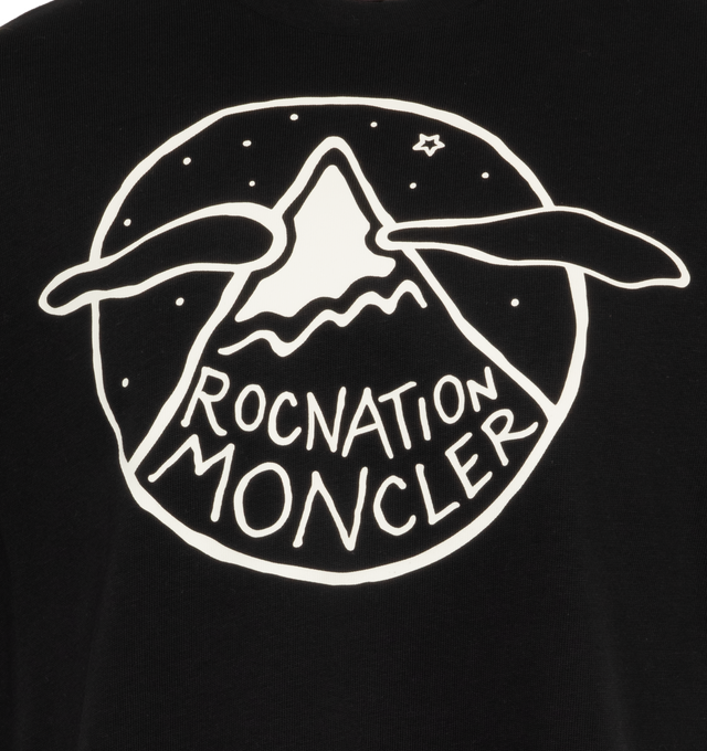 Image 2 of 2 - BLACK - MONCLER GENIUS MONCLER X ROC NATION BY JAY-Z T-SHIRT is a short sleeve shirt that features the label of both brands on the center chest. Fits true to size. 100% cotton. 