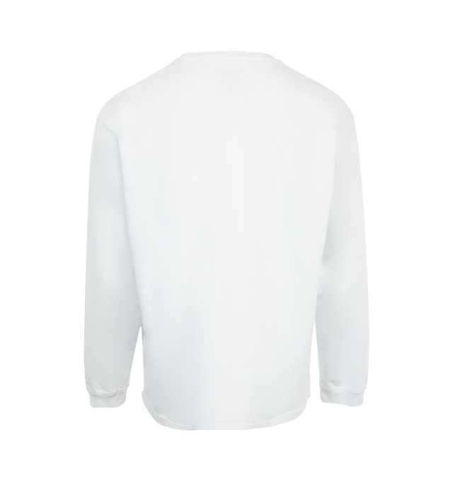 Image 2 of 3 - WHITE - Rhude Alma Long Sleeve T-Shirt has a crew neck, ribbed collar, and Rhude Crest graphics. 100% cotton.  