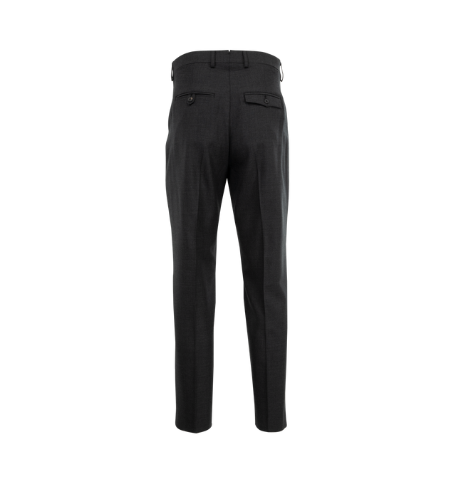 Image 2 of 3 - GREY - OUR LEGACY Chino 22 Trousers featuring tapered fit, belt loops, four-pocket styling, zip fly, creased legs, darts at back and horn hardware. 100% wool. Lining: 100% cotton. Made in Portugal. 