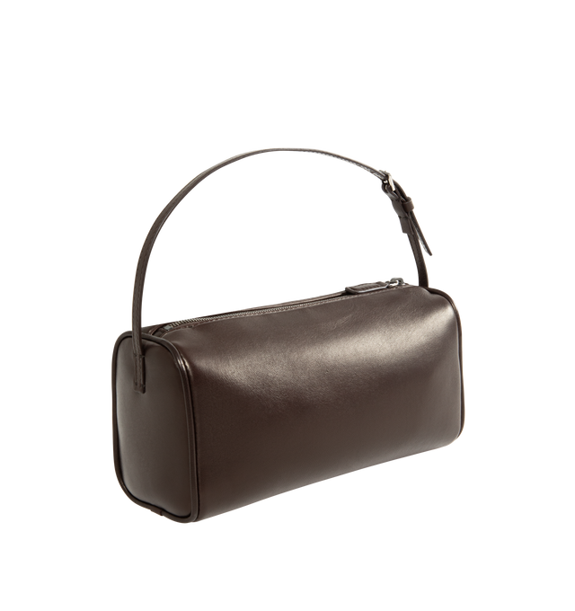 Image 2 of 3 - BROWN - THE ROW 90's Bag featuring top handle bag in finely grained calfskin leather with softly rounded edges, leather piping and adjustable slim leather strap. 7.7 x 4.5 x 3 in. 100% calfskin leather. Made in Italy. 