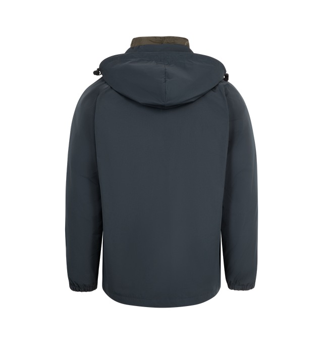 Image 3 of 4 - NAVY - ASPESI Porto Jacket featuring lined waterproof technical taffeta, front fastening with a zip and concealed press studs, two lower welt pockets, adjustable hood with a drawstring, detachable interior in water-repellent recycled nylon, padded with wadding made from recycled material and equipped with a stand-up collar, front zip fastening and two slanted pockets with zip. 100% polyamide.  