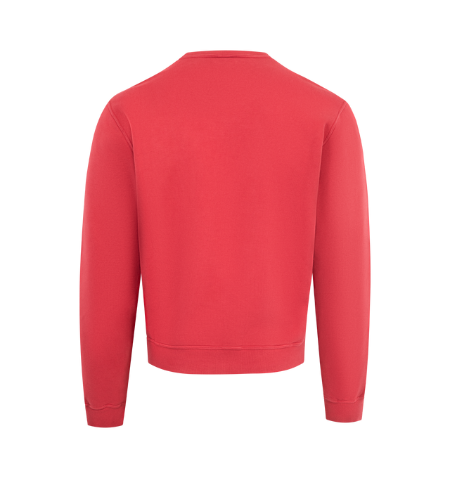 Image 3 of 3 - RED - SAINT LAURENT Crewneck Sweatshirt featuring long sleeves, crewneck and ribbed hem and cuffs. 100% cotton. Made in Italy. 