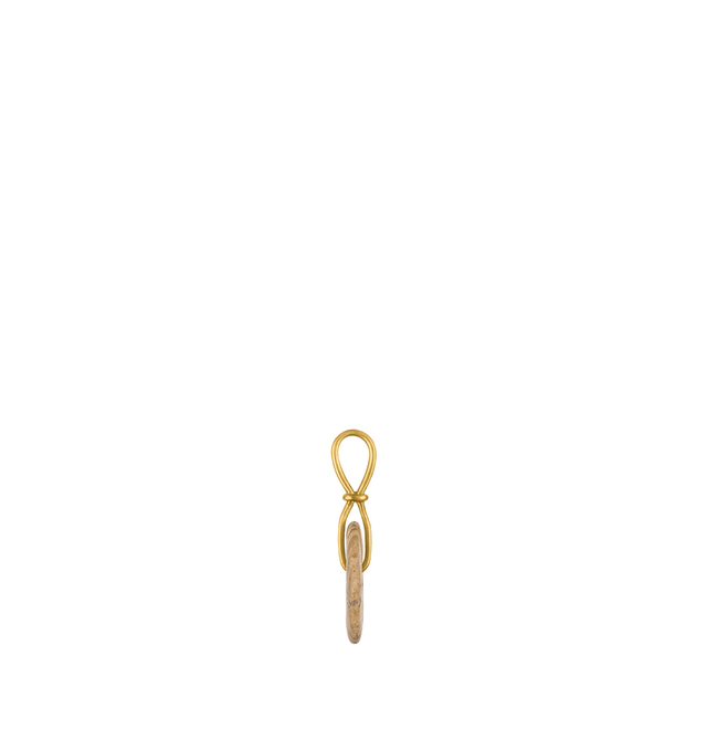 Image 3 of 3 - GOLD - Prounis Medium Paper Jasper Discus Pendant is handcrafted from 22K yellow gold and features a dune jasper disc suspended on a vertical double-bail design inspired by the wheel. Dimensions: 43 mm x 25 mm. Handmade in New York. For personal consultation and detailed information about jewelry, please contact our dedicated stylist team at personalshopping@hirshleifers.com.This item may be restricted for online purchase to international clients. For assistance purchasing this item please co 