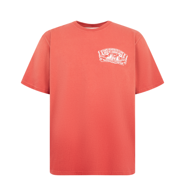 Image 1 of 2 - RED - One Of These Days Men's Working Mans T-Shirt is crafted from premium fabric knit in the USA and features a classic short-sleeve silhouette designed for everyday wear. Cut and sewn in the USA, this essential style is finished with a vintage wash for a worn-in feel and is pre-shrunk to help maintain a consistent fit over time. Main Material: Fabric Knit. Made in the USA. 