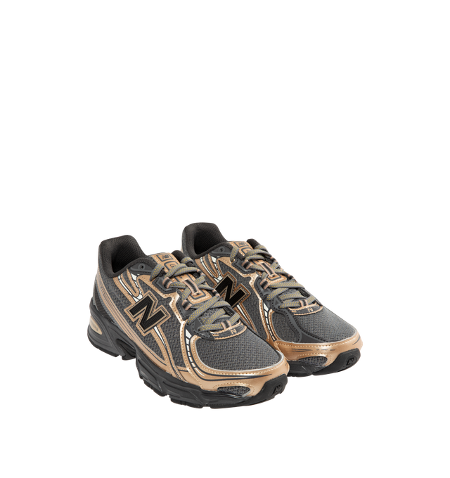 Image 2 of 5 - BLACK - NEW BALANCE 740 Sneaker featuring ABZORB midsole, molded TPU 'N' logo, reflective accents, synthetic and mesh upper. 