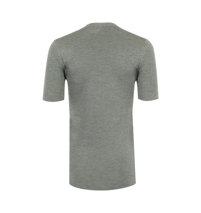 Image 2 of 2 - GREY - THE ROW Jannat Top featuring classic crewneck top in finely knit silk with fitted silhouette. 100% silk. Made in Italy. 